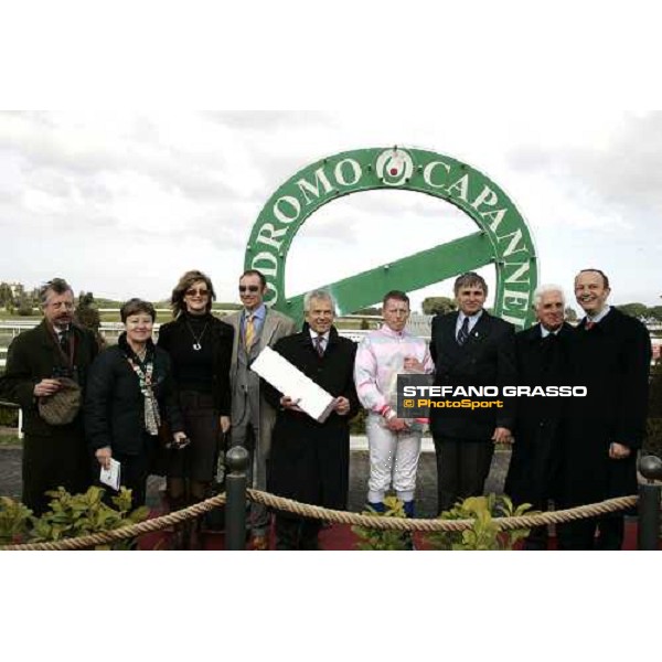 giving prize of Premio Ippodromo Pardubice won by Paul Johnson with Sin Verguenza Roma, 19th february 2006 ph. Stefano Grasso