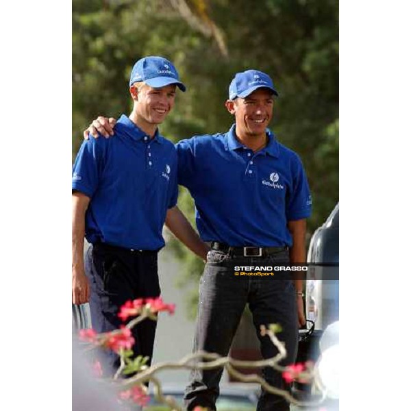 Kerrin McEvoy, 23-year-old australian rider and Frankie Dettori at Godolphin Al Quoz, wednesday, 24th march 2004 ph. Stefano Grasso