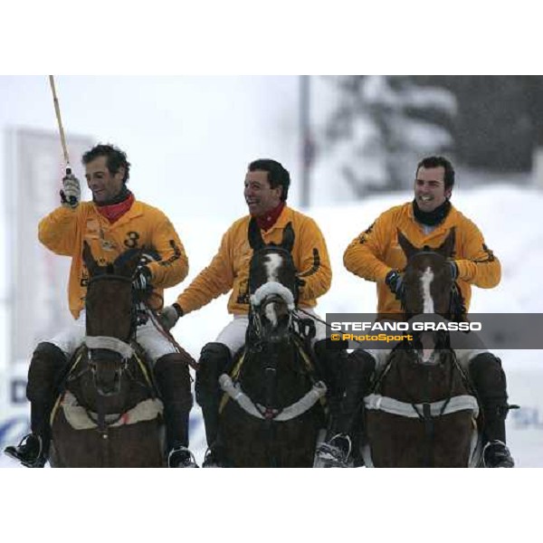 premiazione Hotel de La Poste - Pasqual-D\'Orazio-Menendez Cortina Winter Polo Jaeger-LeCoultre Gold cup Cortina, 25 febbraio 2006 ph. Stefano Grasso