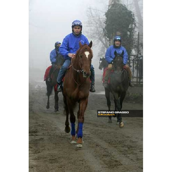 Team Dioscuri - Alessandro Botti leads the group during morning works at San Siro Milan, 17th february 2006 ph. Stefano Grasso