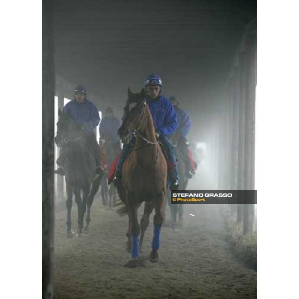 Alessandro Botti - Team Dioscuri leads the group during morning works at San Siro Milan, 17th february 2006 ph. Stefano Grasso