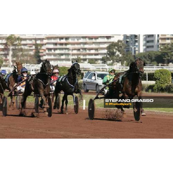 Criterium de Vitesse - Jean Michel Bazire with Kazire de Guez leads and last few meters with Pippo Gubellini with Lets Go, 2nd from right, and Kool du Caux Cagnes sur Mer, 12th march 2006 ph. Stefano Grasso