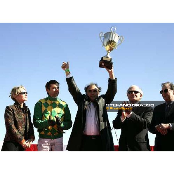 Criterium de Vitesse - the owner of Kazire de Guez, Ren Guezille stands the cup with at his right Jean Michel Bazire Cagnes sur Mer, 12th march 2006 ph. Stefano Grasso