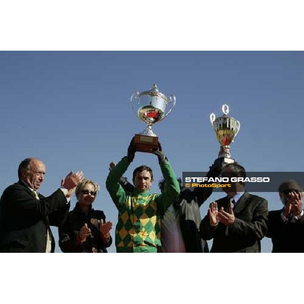 Criterium de Vitesse - giving prize ceremony for Jean Michel Bazire winner with Kazire de Guez Cagnes sur Mer, 12th march 2006 ph. Stefano Grasso