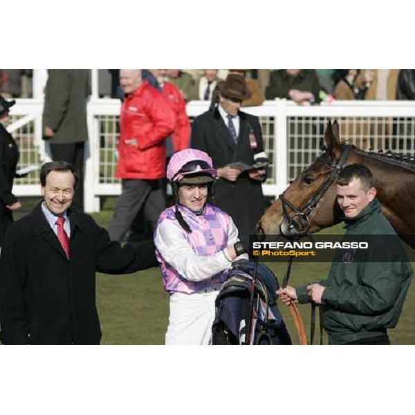 winning connection of The Royal \' Sun Alliance Steeple Chase won by Barry Geraghthy with Star de Mohaison and the owner mr. Ogden Cheltenham, 15th march 2006 ph. Stefano Grasso
