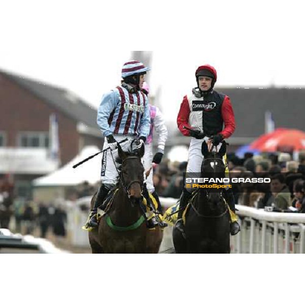 A.P.McCoy on Impek and Ruby Walsh on My Will after the finish of the Ryanair Steeple chase Cheltenham, 16th march 2006 ph. Stefano Grasso