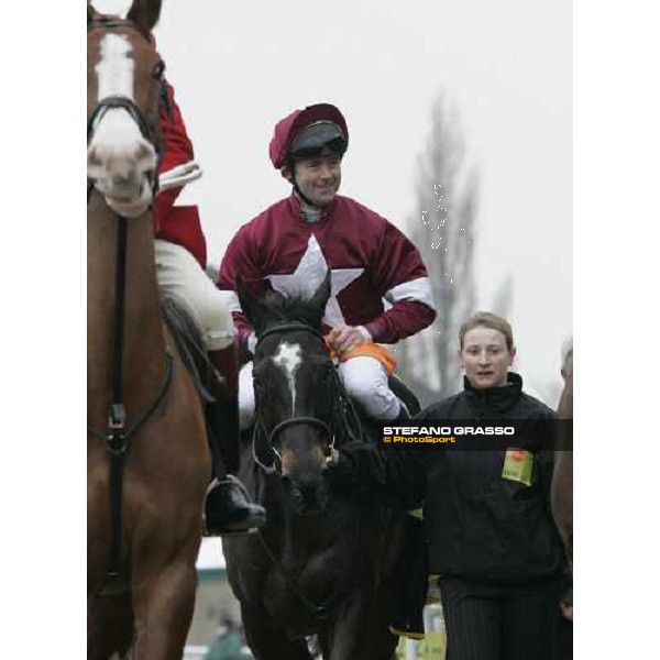Connor O\'Dwyer on War of Attrition comes back after winning The Totesport Cheltenham Gold Cup Steeple chase Cheltenham, 17th march 2006 ph. Stefano Grasso