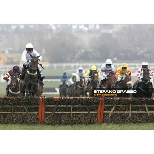 A.P.McCoy jumps the last hurdle on Black Jack Ketchum and goes to win the Brit Insurance Novice\'s Hurdle Race Cheltenham, 17th march 2006 ph. Stefano Grasso
