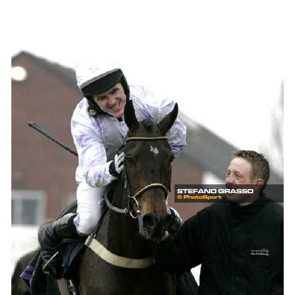 A.P.McCoy on Black Jack Ketchum celebrates after winning the Brit Insurance Novice\'s Hurdle Race Cheltenham, 17th march 2006 ph. Stefano Grasso