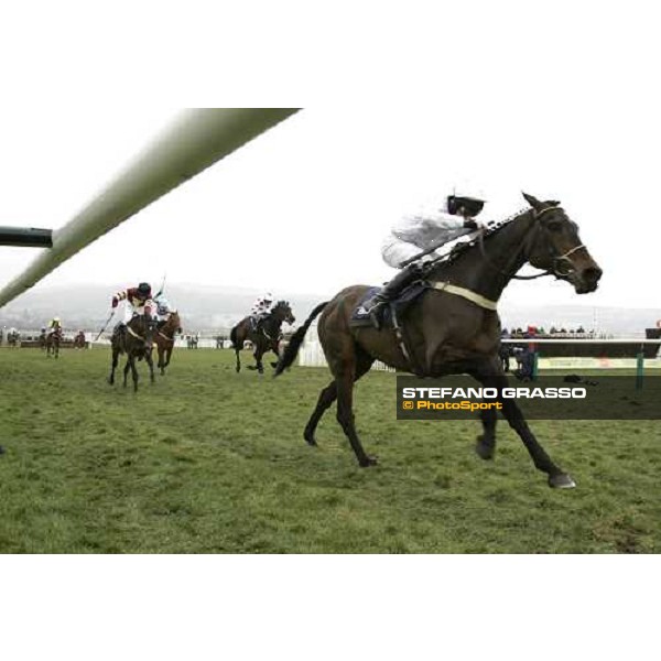 A.P.McCoy jumps the last hurdle on Black Jack Ketchum and goes to win the Brit Insurance Novice\'s Hurdle Race Cheltenham, 17th march 2006 ph. Stefano Grasso