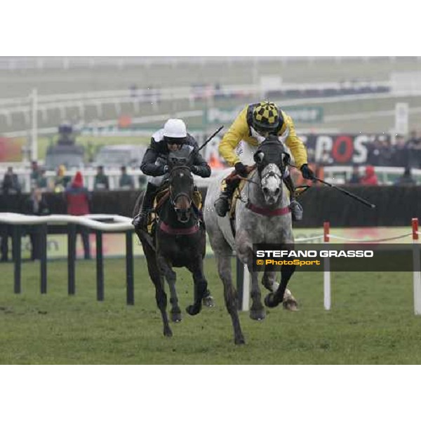 Richard Jonhson on Detroit City after goes to win the JCB Triumph Hurdle Race Cheltenham, 17th march 2006 ph. Stefano Grasso