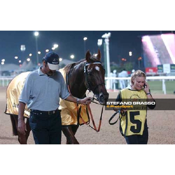 Bianca Seiling and Paolini returnes to the stable after winning teh Dubai Duty Free NAd El Sheba, 27th march 2004 ph. Stefano Grasso