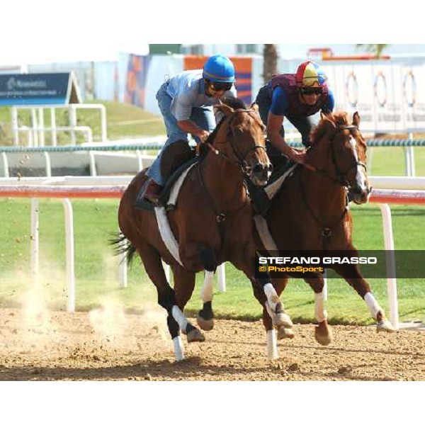 Frankie Dettori and Jerry Bailey in morning works at NAd El Sheba racetrack Nad El Sheba, 23rd march 2006 ph. Stefano Grasso