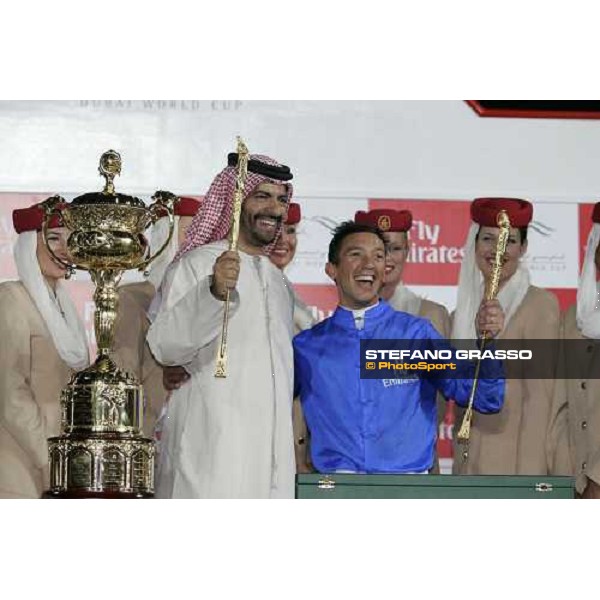 Frankie Dettori with Saeed Bin Suroor celebrates the triumph in the Dubai World Cup 2006 Nad El Sheba, 25th march 2006 ph. Stefano Grasso