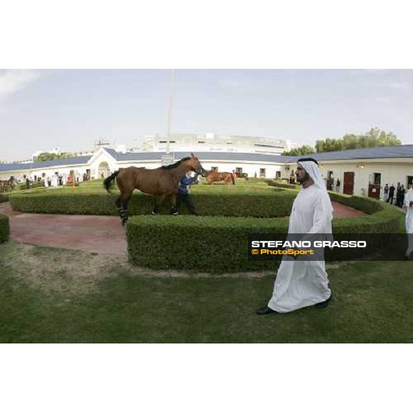Sheihk Mohamed in the pre parade ring of Dubai Wordl Cup 2006 Nad El Sheba, 25th march 2006 ph. Stefano Grasso