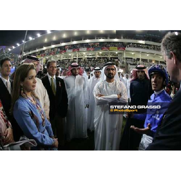Frankie Dettori, Princess Haya, Sheihk Mohamed and John Ferguson in the parade ring of Dubai World Cup 2006 NAd El Sheba, 25th march 2006 ph. Stefano Grasso