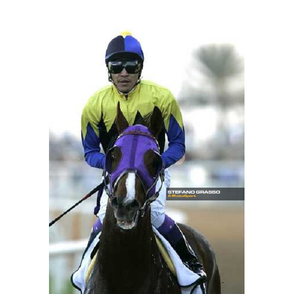 Yutaka Take on Utopia after winning the Godolphin Mile Dubai, 25th march 2006 ph. Stefano Grasso