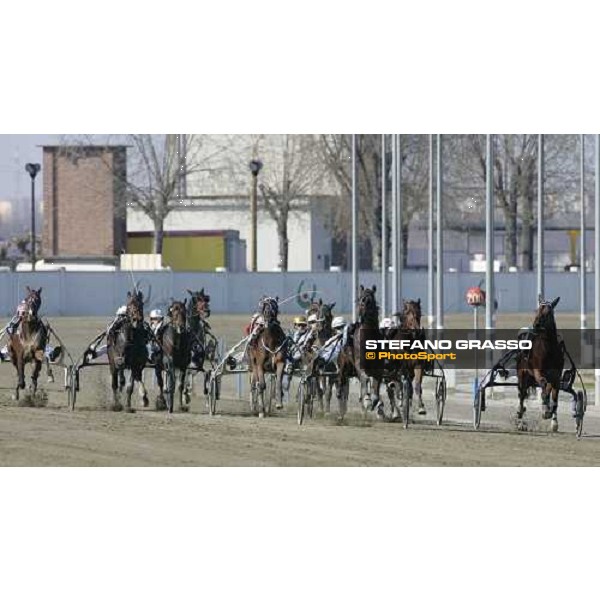 straight of Gran Premio Cittˆ di Torino - the winner Roberto Andreghetti with Frullino Jet (3rd from right) Torino, 2th april 2006 ph. Stefano Grasso