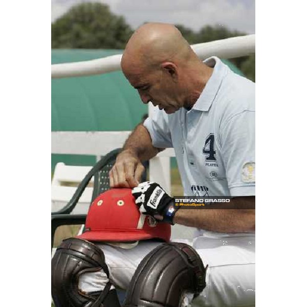 Tom Barrack prepares before the match Audi Polo Team vs. Hotel Cala di Volpe Polo Team at Costa Smeralda - Jaeger-LeCoultre Gold Cup 2006 Porto Cervo, 26th april 2006 ph. Stefano Grasso