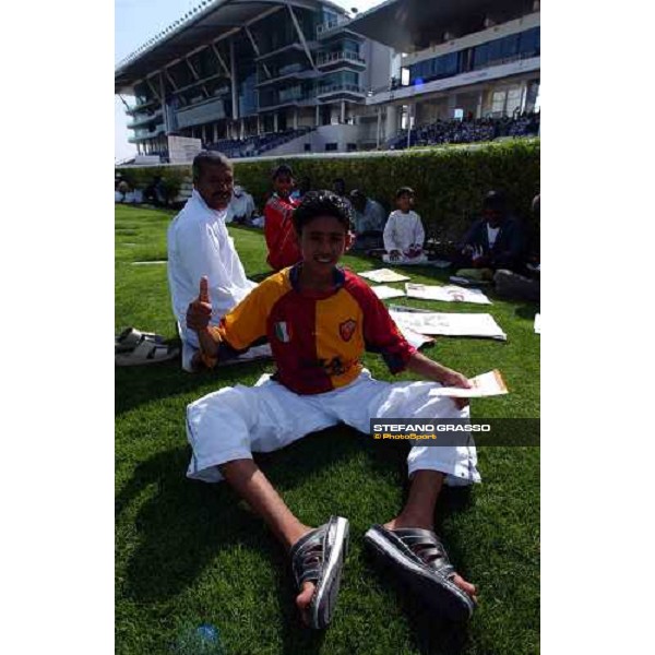a fan of Roma footboal team at Dubai World Cup Nad Al Sheba 28th march 2004 ph. Stefano Grasso