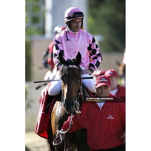 Stefano Landi on Windhuk comesa back after winning the Premio Regina Elena Emirates Airline beating Musa Golosa and Sabana Perdida Roma, 14th may 2006 ph. Stefano Grasso