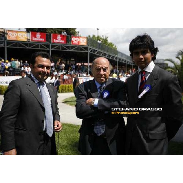 Fabio e Lorenzo Brogi with Fabio\'s son, winner with Distant Way of the Gran Premio Presidente della Repubblica At The Races Rome, 14th may 2006 ph. Stefano Grasso