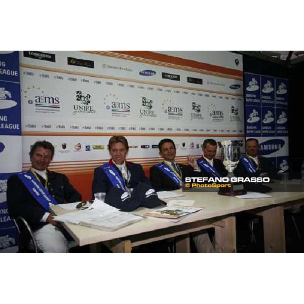 the French team at the press conference of Coppa delle Nazioni Samsung Superleague Fei-Italia 2006 at Piazza di Siena Roma, 26th may 2006 ph. Stefano Grasso