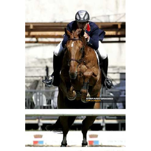 Stephane Lafouge on JPC Gabelou des Ores jumps on the 2nd heat of Coppa delle Nazioni Samsung Superleague Fei-Italia 2006 at Piazza di Siena Roma, 26th may 2006 ph. Stefano Grasso