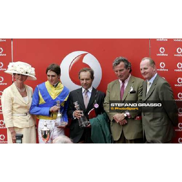 prize giving for Christophe Soumillon, Andr Fabre and baron von Ullmann winners of the Coronation Cup with Shirocco Espom, 2th june 2006 ph. Stefano Grasso