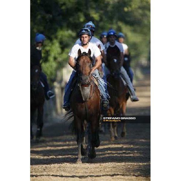 coming back to the stable after morning works - Valfredo Valiani\'s stable at Pisa San Rossore Pisa, 19th july 2006 ph. Stefano Grasso