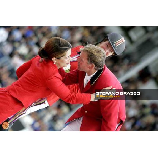 Fei Rolex World Champion - the podium Princess Haya congratulates with Jos Lansink gold medal. Aachen, 3rd september 2006 ph. Stefano Grasso