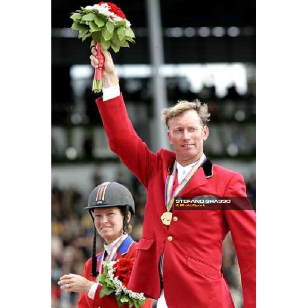 Fei Rolex World Champion - the podium Jos Lansink gold medal and Beezie Madden, silver medal Aachen, 3rd september 2006 ph. Stefano Grasso