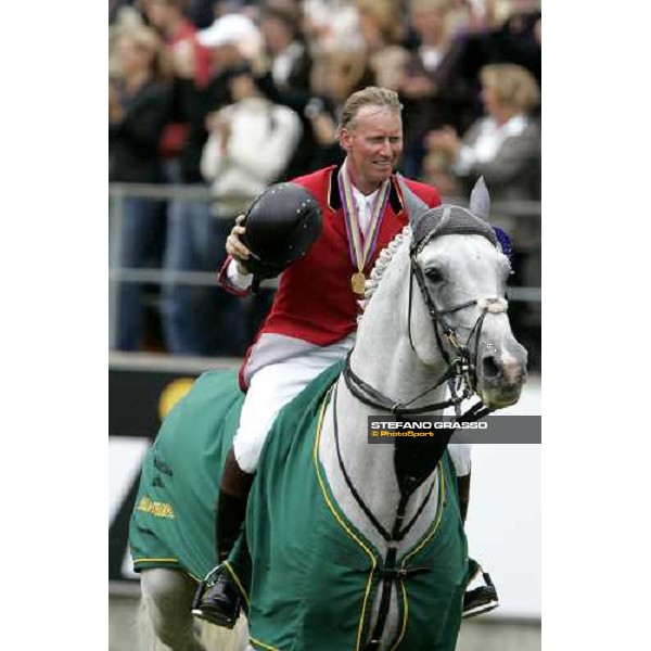 Fei - World Equestrian Games - Aachen 2006 Fei Rolex World Champion Jos Lansink on Cavalor Cumano, gold medalist, parade in front of 50.000 people at Aachen stadium Aachen, 3rd september 2006 ph. Stefano Grasso