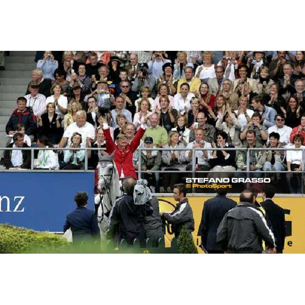 Fei Rolex World Champion - Jos Lansink on Cavalor Cumano, gold medal Aachen, 3rd september 2006 ph. Stefano Grasso