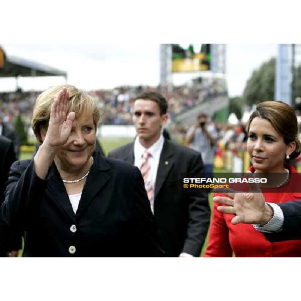 Fei Rolex World Champion Angela Merkel and Princess Haya of Jordan Aachen, 3rd september 2006 ph. Stefano Grasso