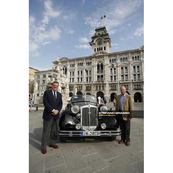 TRIESTE - 9¡ Meeting Cittˆ di Trieste for Classic Boats - Trofeo Arrigo Modugno and Sciarrelli Cup - AUDI - dott. Cerlenizza, General Manager of AutoGerma Italia Spa and avv. Giorgio Gefter Wondrich, President of Yacht Club Adriaco stand in fro