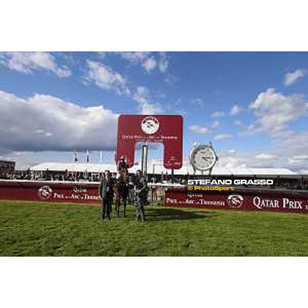 Ryan Moore on Found wins the Qatar Prix de l\'Arc de Triomphe Chantilly,2nd october 2016 ph.Stefano Grasso