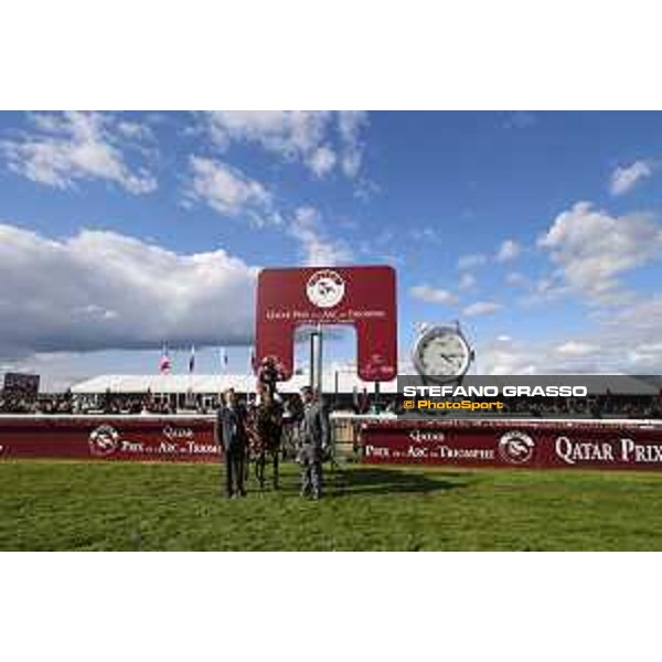 Ryan Moore on Found wins the Qatar Prix de l\'Arc de Triomphe Chantilly,2nd october 2016 ph.Stefano Grasso