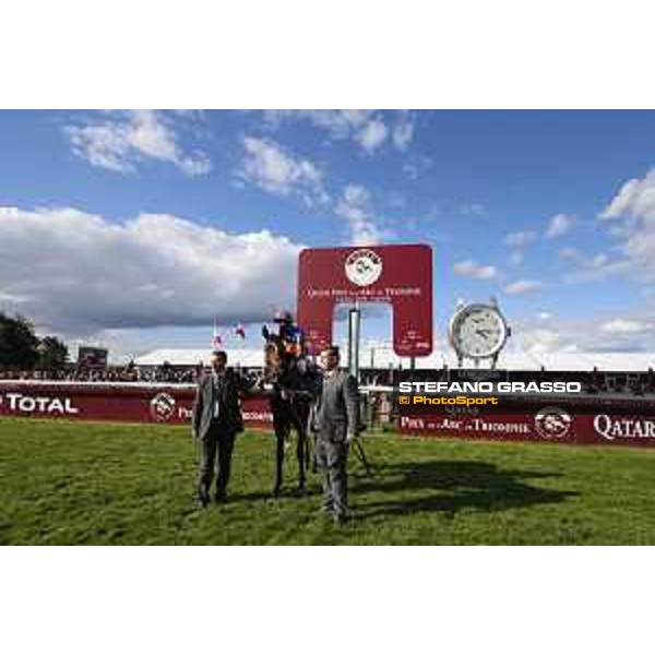 Ryan Moore on Found wins the Qatar Prix de l\'Arc de Triomphe Chantilly,2nd october 2016 ph.Stefano Grasso