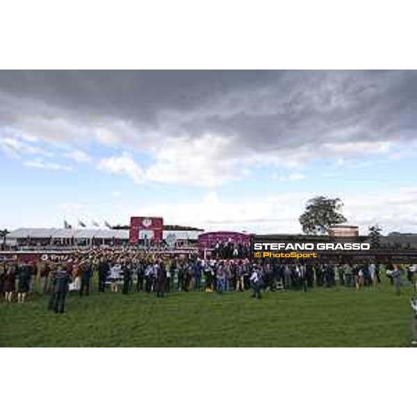 Ryan Moore on Found wins the Qatar Prix de l\'Arc de Triomphe - The prize giving ceremony Chantilly,2nd october 2016 ph.Stefano Grasso