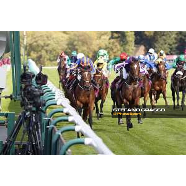 Ryan Moore on Found wins the Qatar Prix de l\'Arc de Triomphe Chantilly,2nd october 2016 ph.Stefano Grasso