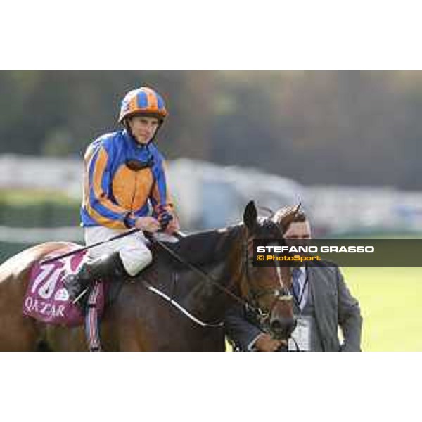 Ryan Moore on Found wins the Qatar Prix de l\'Arc de Triomphe Chantilly,2nd october 2016 ph.Stefano Grasso