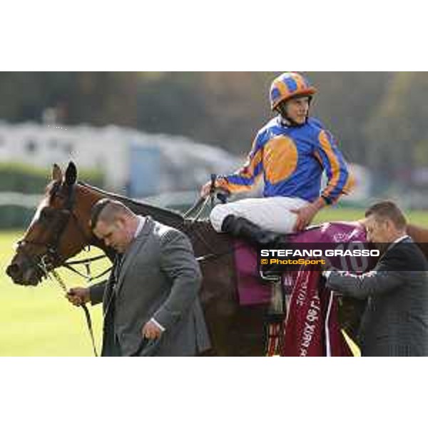 Ryan Moore on Found wins the Qatar Prix de l\'Arc de Triomphe Chantilly,2nd october 2016 ph.Stefano Grasso