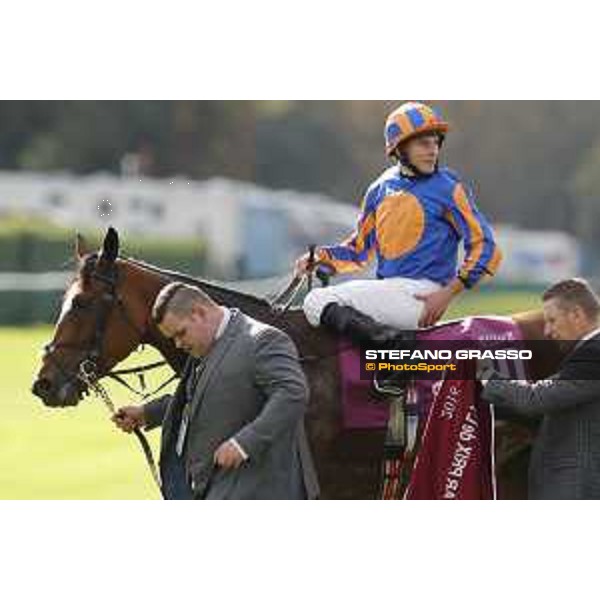 Ryan Moore on Found wins the Qatar Prix de l\'Arc de Triomphe Chantilly,2nd october 2016 ph.Stefano Grasso