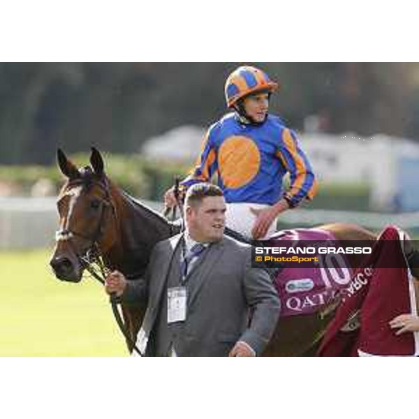 Ryan Moore on Found wins the Qatar Prix de l\'Arc de Triomphe Chantilly,2nd october 2016 ph.Stefano Grasso