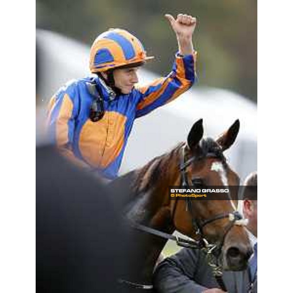 Ryan Moore on Found wins the Qatar Prix de l\'Arc de Triomphe Chantilly,2nd october 2016 ph.Stefano Grasso