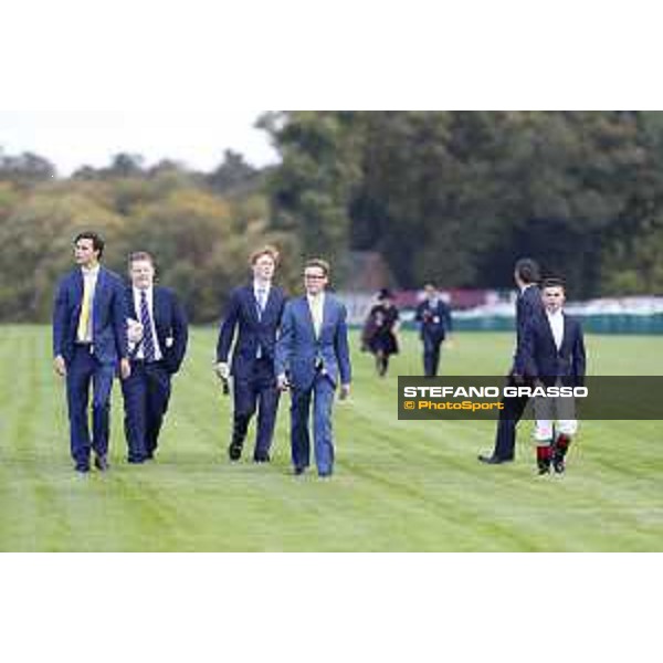 Qatar Prix de L\'Arc de Triomphe - Andrea Atzeni and his connection walking the course Chantilly,2nd october 2016 ph.Stefano Grasso