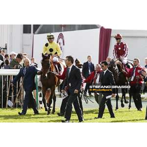 Qatar Prix de L\'Arc de Triomphe - Andrea Atzeni on Postponed Chantilly,2nd october 2016 ph.Stefano Grasso