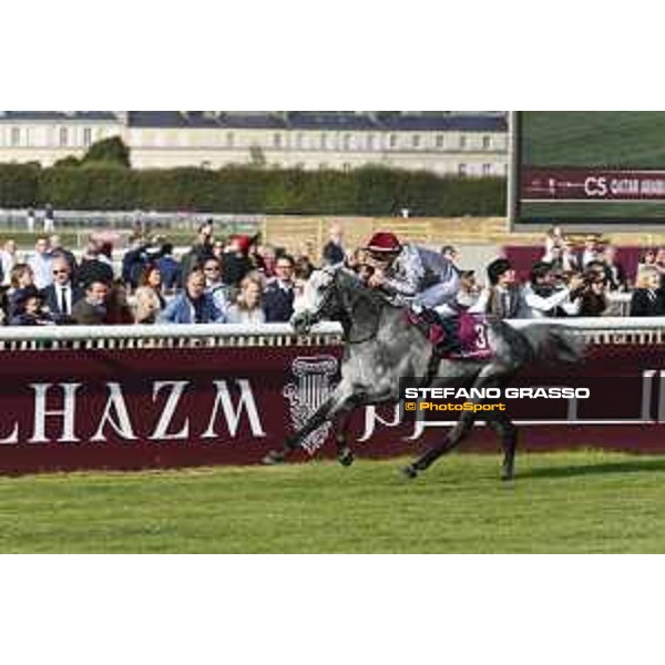 Qatar Prix de L\'Arc de Triomphe - J.Auge on Al Mourtajez wins the Qatar Arabian World Cup Chantilly,2nd october 2016 ph.Stefano Grasso