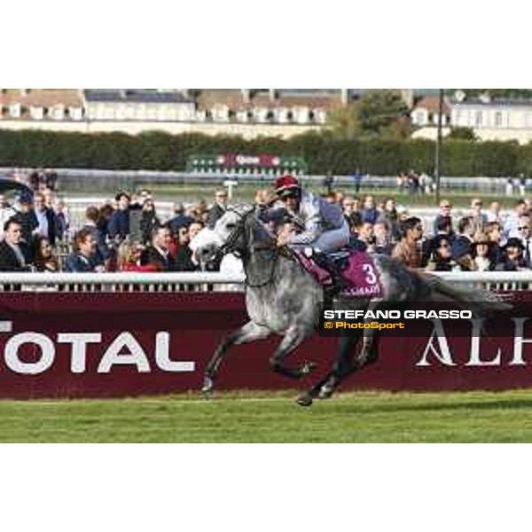 Qatar Prix de L\'Arc de Triomphe - J.Auge on Al Mourtajez wins the Qatar Arabian World Cup Chantilly,2nd october 2016 ph.Stefano Grasso